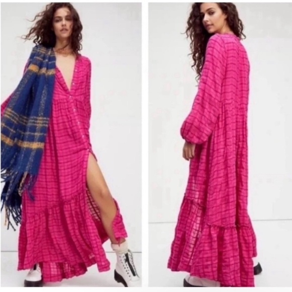 Free People pink maxi dress NEW - Picture 4 of 7